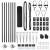 Set de stâlpi din oțel Set de 2 Gri Metal, Plasă 10 x 0.5 m GartenMobel Dekor