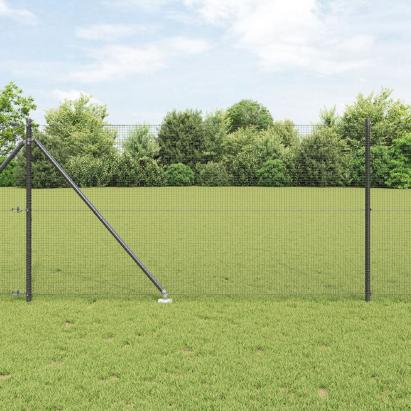 Set de Stâlpi de Gard Set de 2 Gri Plastic 25 x 1 m Simplu GartenMobel Dekor