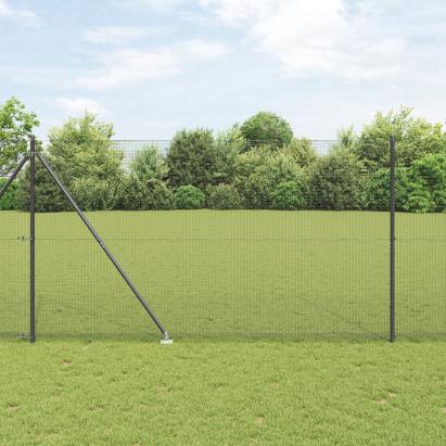 Set de Stâlpi de Gard Set de 2 Gri Oțel 25 x 1.5 m Durabil GartenMobel Dekor
