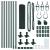 Set de Stâlpi pentru Gard Set de 2 Verde Metal acoperit cu plastic GartenMobel Dekor