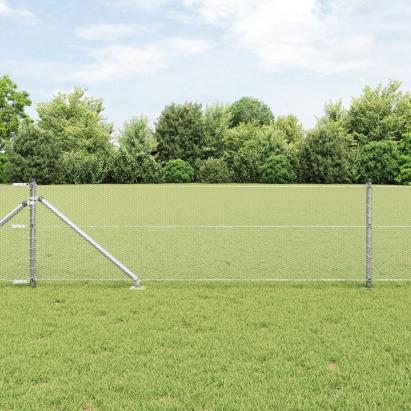 Fântână Hexagonală  0.6x10 m Oțel Galvanizat, Stâlpi de Fântână  cu Ancoră 7 buc Ø32 mm 80 cm Oțel Galvanizat GartenMobel Dekor