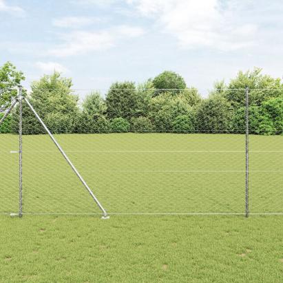 Set de Garduri Set de 2 Oțel Galvanizat 25 x 1.5 m Durabil GartenMobel Dekor