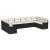 Set canapea pentru grădină  cu 10 piese și perne Poliratan negru, Canapea pentru grădină  pentru 2 persoane cu depozitare și perne Poliratan negru GartenMobel Dekor