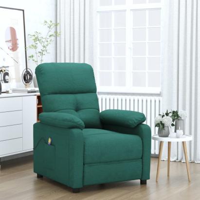 Fotoliu de masaj, verde închis, material textil GartenMobel Dekor