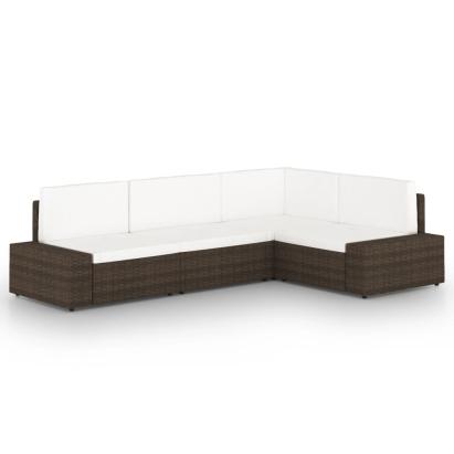 Set mobilier de grădină, 4 piese, maro, poliratan GartenMobel Dekor