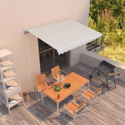 Copertină retractabilă manual, crem, 350x250 cm GartenMobel Dekor