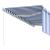 Copertină retractabilă manual cu stor, albastru&alb, 3,5x2,5 m   GartenMobel Dekor