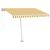 Copertină autonomă retractabilă manual, galben/alb, 350x250 cm GartenMobel Dekor