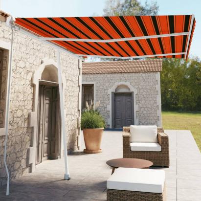 Copertină autonomă retractabilă manual, oranj/maro, 350x250 cm GartenMobel Dekor