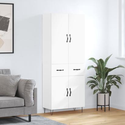 Dulap înalt, alb, 69,5x34x180 cm, lemn compozit GartenMobel Dekor
