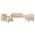 Set de canapele cu perne, 4 piese, crem, microfibră GartenMobel Dekor