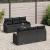 Set Canapea Grădină  cu Perne Negre Poliratan, Canapea Grădină  cu Spațiu Stocare și Perne Negre Poliratan GartenMobel Dekor