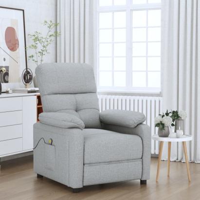 Fotoliu de masaj, gri deschis, material textil GartenMobel Dekor
