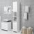 Set mobilier de baie, 3 piese, alb, lemn prelucrat GartenMobel Dekor