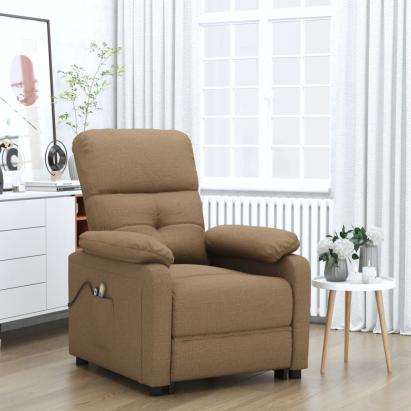 Fotoliu de masaj electric, maro, material textil GartenMobel Dekor