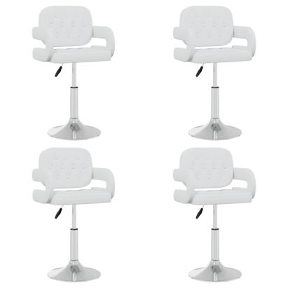 Scaune de masă pivotante, 4 buc., alb, piele ecologică GartenMobel Dekor