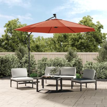 vida XL Pânză de schimb umbrelă de soare consolă, cărămiziu, 350 cm GartenMobel Dekor