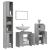 Set mobilier de baie, 4 piese, gri sonoma, lemn prelucrat GartenMobel Dekor