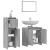 Set mobilier de baie, 3 piese, gri sonoma, lemn prelucrat GartenMobel Dekor