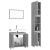 Set mobilier de baie, 3 piese, gri sonoma, lemn prelucrat GartenMobel Dekor