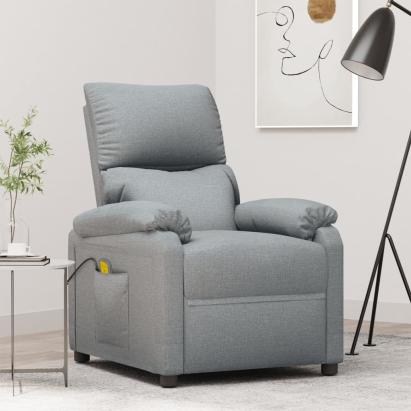 Fotoliu de masaj, gri deschis, material textil GartenMobel Dekor