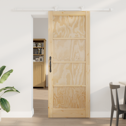 Ușa glisantă  cu set de hardware „ORKDAL” din lemn masiv de pin, Ușa de interior  „ORKDAL” 83x211x4 cm din lemn masiv de pin GartenMobel Dekor