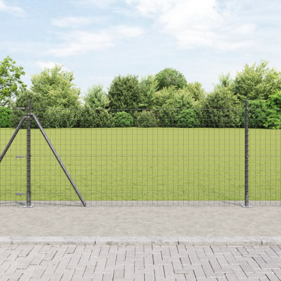 Stâlpi de gard cu plăci de bază 26 buc Ø32mm 110cm Oțel galvanizat GartenMobel Dekor