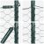 Gard Hexagonal  Verde 0.5x50 m Oțel, Stâlpi pentru Gard  cu Spike 13 buc Ø32 mm 80 cm Oțel Galvanizat GartenMobel Dekor