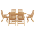 Set de dining pliabil 7 piese lemn solid tec , Scaune grădină  2 buc lemn solid tec GartenMobel Dekor
