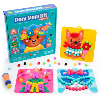 Set creativ cu pompoane - Imbraca animalutele PlayLearn Toys
