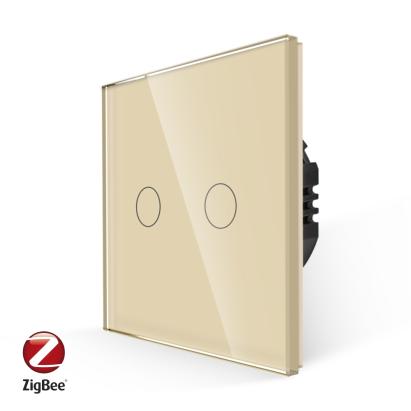 Intrerupator Dublu cu Touch din Sticla LUXION, protocol ZigBee SmartElectro IntelligentHouse