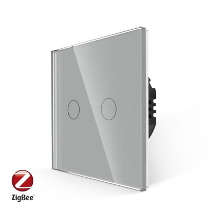 Intrerupator Dublu cu Touch din Sticla LUXION, protocol ZigBee SmartElectro IntelligentHouse