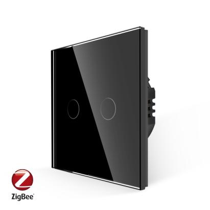 Intrerupator Dublu cu Touch din Sticla LUXION, protocol ZigBee SmartElectro IntelligentHouse