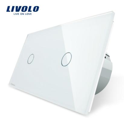 Intrerupator simplu + simplu cu touch Livolo din sticla SmartElectro IntelligentHouse