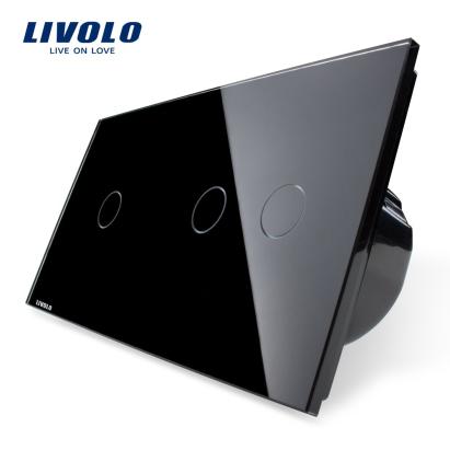 Intrerupator simplu + dublu cu touch Livolo din sticla SmartElectro IntelligentHouse