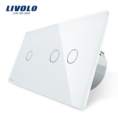 Intrerupator simplu + dublu cu touch Livolo din sticla SmartElectro IntelligentHouse