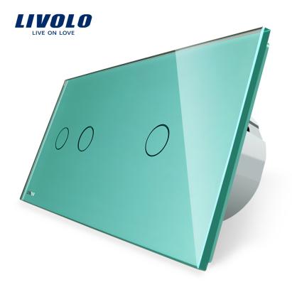 Intrerupator dublu + simplu cu touch Livolo din sticla SmartElectro IntelligentHouse