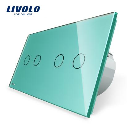 Intrerupator dublu + dublu cu touch Livolo din sticla SmartElectro IntelligentHouse