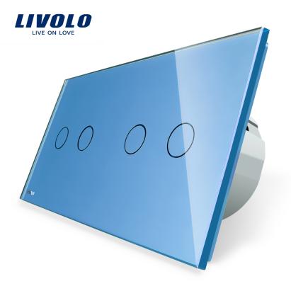 Intrerupator dublu + dublu cu touch Livolo din sticla SmartElectro IntelligentHouse