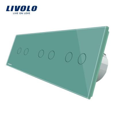 Intrerupator dublu+dublu+dublu cu touch Livolo din sticla SmartElectro IntelligentHouse