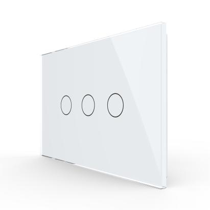 Panou intrerupator triplu cu touch Livolo din sticla, standard Italian - Serie noua SmartElectro IntelligentHouse
