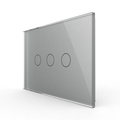 Panou intrerupator triplu cu touch Livolo din sticla, standard Italian - Serie noua SmartElectro IntelligentHouse