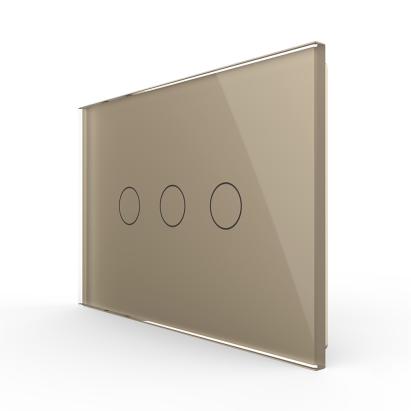 Panou intrerupator triplu cu touch Livolo din sticla, standard Italian - Serie noua SmartElectro IntelligentHouse
