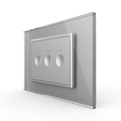 Intrerupator triplu cu touch Livolo cu rama din sticla, standard Italian - Serie noua SmartElectro IntelligentHouse