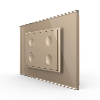 Intrerupator cvadruplu cu touch Livolo cu rama din sticla, standard Italian - Serie noua SmartElectro IntelligentHouse