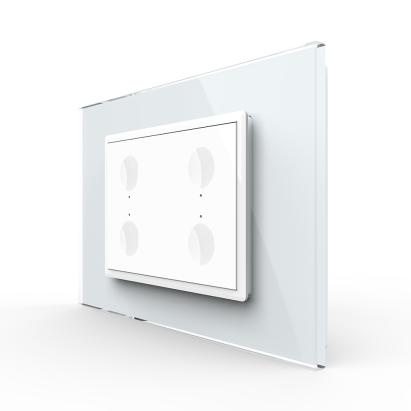 Intrerupator cvadruplu cu touch Livolo cu rama din sticla, standard Italian - Serie noua SmartElectro IntelligentHouse