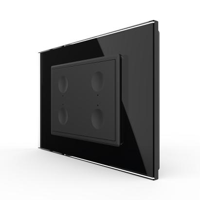 Intrerupator cvadruplu cu touch Livolo cu rama din sticla, standard Italian - Serie noua SmartElectro IntelligentHouse