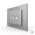 Intrerupator triplu cap scara / cap cruce cu touch Livolo cu rama din sticla, standard Italian - Serie noua SmartElectro IntelligentHouse