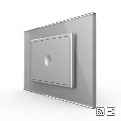 Intrerupator simplu cap scara / cap cruce wireless cu touch Livolo cu rama din sticla, standard Italian - Serie noua SmartElectro IntelligentHouse