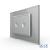 Intrerupator dublu cap scara / cap cruce wireless cu touch Livolo cu rama din sticla, standard Italian - Serie noua SmartElectro IntelligentHouse